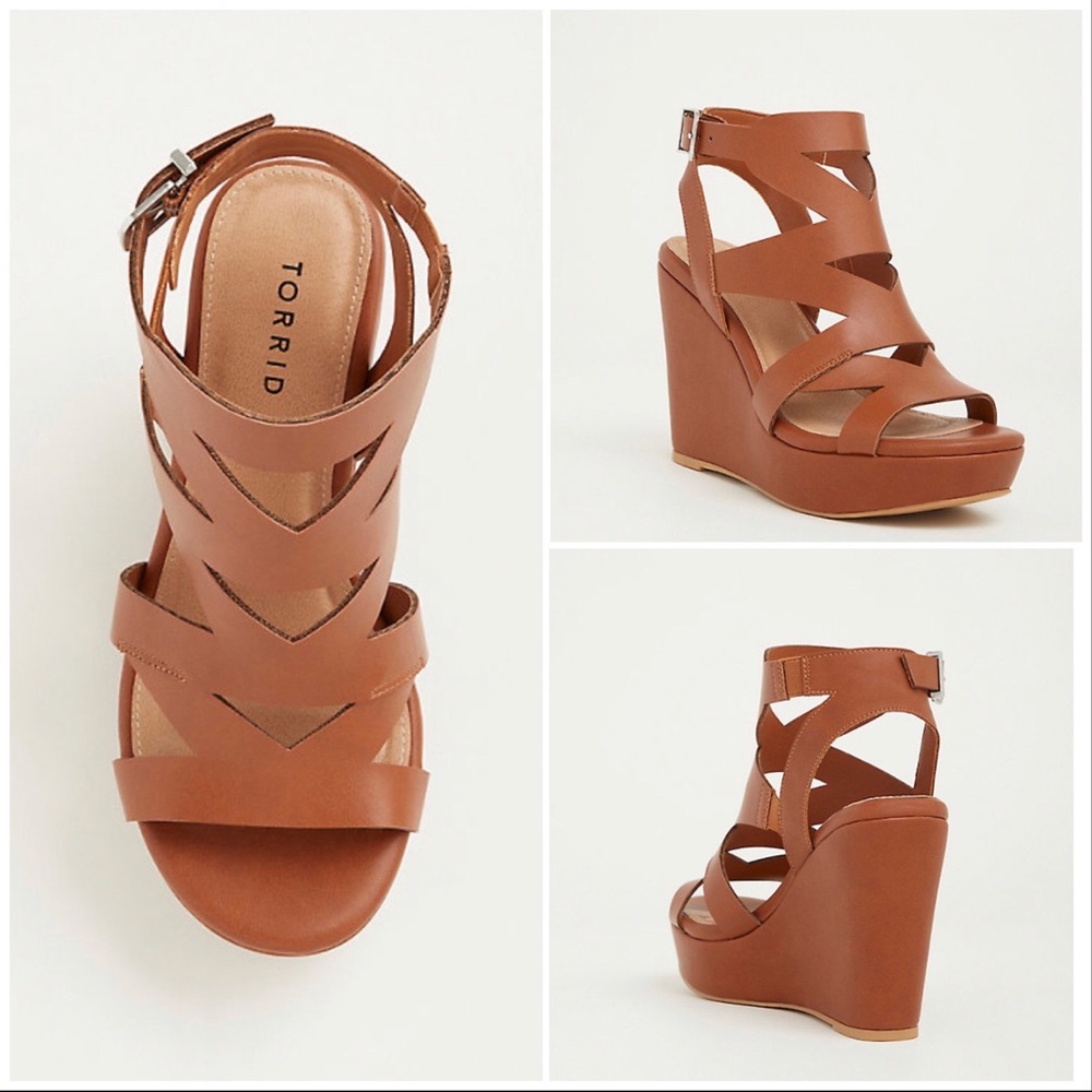 torrid Tan Strappy Wedge Sandals